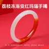 Pulsera de Ágata Roja Jingde Jewelry para Mujer Pulsera de Calcedonia Tipo Hielo Barra Redonda Regalo para el Año del Zodiaco Venta en Vivo al por Mayor