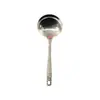 Colher de sopa grande em aço inoxidável com padrão martelado de rachadura de gelo, concha funda para servir sopa, colher para panela quente de cozinha doméstica, concha de sopa grande, colher de cabeça grande