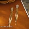 Pendientes largos con borlas y temperamento, de plata S925, ligeros, de lujo, con diseño de personalidad atmosférica, de celebridades de Internet, adelgazantes, de alta gama.