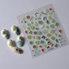 Adesivos de unha em relevo para gato, saia verde fresca, olhos grandes, sapo, cachorro fofo, pequeno padrão, adesivos decorativos para unhas