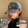 Gorra de béisbol retro americana con letras para circunferencia de cabeza grande, lavada, aspecto antiguo, sombrero de hombre pequeño, gorra con visera para primavera y verano