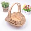 Cesta portátil tejida de bambú cesta tejida portátil cesta pequeña de bambú caja de regalo cesta para empaquetar fruta cesta de almacenamiento de bambú