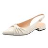 Sandalias Abiertas de Punta Plana para Mujer Diseño de Vanguardia de Nicho Kink I Zapatos de Salón Elegantes Plisados Suaves Franceses
