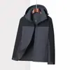 Chaqueta de Trabajo Impermeable a Prueba de Viento para Exteriores Personalizada Tres en Uno con Logo Impreso Bordado de Bloques de Color de Alta Calidad