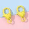 Cierre de Langosta de Aleación Colorida de 14 mm Pintado en Spray con Forma de Corazón Llavero DIY Hecho a Mano Colgante para Bolso Accesorios de Joyería
