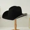 Sombrero Fedora Popular Transfronterizo para Mujer con Colgante de Borla, Estilo Unisex para Citas, Festivales de Música, Sombrero Versátil