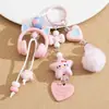Auriculares con Orejas de Gato Dibujos Animados Cuentas Perforadas Pintura Acrílica Recubierta Cadena de Teléfono Pulsera Accesorios de Joyería DIY Materiales