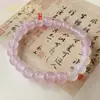 Pulsera de ágata rosa melocotón natural más vendida para conductor de transmisión en vivo, pulsera de trébol de cuatro hojas, lujo ligero, alta gama, regalo versátil