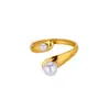 Anillos de Perla Estilo Europeo y Americano, Joyería Simple y que No se Desvanece con un Toque de Lujo Ligero y de Alta Gama, Accesorios de Acero Inoxidable Chapado en Oro, Estilo Ins Transfronterizo para Mujer