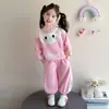 Conjunto Feminino Primavera e Outono 2026 Novo Estilo Roupas de Outono para Bebê Menina Moletom Fofo de Gato para Menina Conjunto de Duas Peças