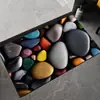 Alfombrilla de Barro Diatomeas para Entrada de Baño, Alfombrilla Absorbente de Agua para Pies, Resistente a la Suciedad, Lavable, Alfombrilla Antideslizante, Alfombrilla de Piso de Baño con Piedras 3D