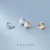 Pendientes de Flor Blanca de Resina Epoxi de Cinco Pétalos Estilo Coreano, Pendientes Pequeños y Dulces para Niñas