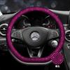 Diamante Púrpura Coche con incrustaciones de diamante almohada de cintura para coche taladrado en caliente productos para coche conjunto reposacabezas de coche almohada para el cuello del coche