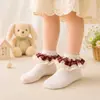 Calcetines de Encaje a Cuadros para Niñas, Calcetines Cortos Cómodos, Nuevos Calcetines de Encaje de Princesa para Bebés, Calcetines Infantiles Transpirables y Lindos