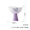 Xícara de Chá com Pé Alto Borboleta Pintada à Mão Gradiente Roxo Conjunto de Chá Kung Fu Xícara Mestra para Casa Xícara de Chá de Cerâmica