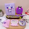 Nuevo Cuaderno de Cuero Sintético Kuromi, Peine, Espejo, Pegatinas, Papelería Divertida, Set de Papelería Estilo Dibujo Animado Lindo