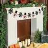 Exclusivo Transfronterizo Fieltro Navidad Copo de Nieve Negro Muñeco de Nieve Bandera Navidad Cuenta de Madera Muñeco de Nieve Decoración de Chimenea