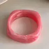 Pulsera Cuadrada Grande de Resina Transfronteriza para Mujer, Pulsera Acrílica Vintage de Borde Ancho Dopamina