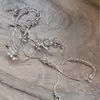Collar Largo Romántico Francés de Cristal Blanco Burbuja Cadena Redonda de Bambú Degradado Nuevo Elegante Elegante Collar de Gama Alta