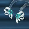 Pendientes de circonita con lazo de lujo y luz de estilo nuevo de OTina para mujer, con aguja de plata s925, personalidad popular europea y americana, combinables con todo.