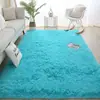 Alfombra de Pelo de Seda de Color Sólido Transfronteriza Alfombra Sencilla para Mesa de Café de Sala de Estar Alfombra Completa para Mesita de Noche de Dormitorio Alfombra de Pelo Largo PVpile Felpudo