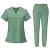 Ropa de Trabajo de Manga Corta Elástica de Secado Rápido Preferencial para Lavar a Mano Ropa de Trabajo Ropa para Lavar a Mano de Mujer Traje Dividido para Quirófano de Hospital
