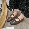 Chinelos Peludos de Salto Grosso para Mulheres para Usar Estilo Francês Bico Suave Meio Chinelo 2025 Novo Outono e Inverno Estampa de Leopardo Chinelos de Algodão