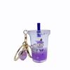 Llavero de Botella de Arena de Flujo de Aceite Líquido Llavero de Taza de Té con Leche Unicornio Llavero de Coche Colgante para Bolso Regalo Estilo Lindo
