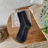 Songmu" Calcetines de Diseñador con Lazo para Mujer Calcetines de Media Pantorrilla Otoño/Invierno Nuevos Estilo Coreano Original Calcetines Apilados para Mujer