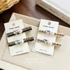 Pinza para el Cabello de Cadena de Perlas de Moda de Gama Alta con Corazón de Pedrería, Pinza Lateral Versátil y Elegante, Accesorio para el Flequillo