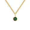 Collares de 12 Piedras de Nacimiento de Venta Caliente Transfronteriza para Mujer, Acero de Titanio con Borde Dorado de 18 Quilates, Colgante de Diamante Multicolor, Cadena Cubana, Joyería al por Mayor