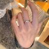 Anillo de Plata de Ley S925 con Zircón Marquise para Mujer, Anillo de Dedo Índice de Alta Gama, Versátil, No se Desvanece, Anillo Abierto, Chapado en Cobre con Plata