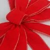 Venta al por mayor transfronteriza Phnom Penh Cinta de terciopelo Rojo Navidad Lazo de cola de golondrina Borde de alambre decorativo Lazo flocado