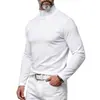Ropa de hombre transfronteriza otoño e invierno marca de moda camiseta de manga larga con cuello semialto para hombre, estilo americano simple de corte ajustado para hombre