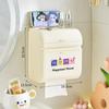 Caja de Pañuelos para Pared de Baño, Caja de Papel Higiénico de Aspecto Elegante, Caja para Toallas de Papel, Caja de Almacenamiento para Baño Montada en Pared