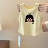 Top Casual Versátil de Verano sin Mangas con Estampado Nuevo para Niñas, Elegante Capa Base Delgada para Niños