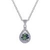 Collar de Plata de Ley 925 de Venta Caliente Transfronteriza para Mujer con Piedra Preciosa de Moissanita Colorida de 1 Quilate Joyería Simulada de Gama Alta al por Mayor
