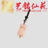 Pingente de madeira de faia fofo de gatinho, chaveiro de carro, pingente de corrente de telefone trançada Art Ming Xianyuan, acessório decorativo criativo