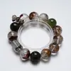 [Abundante Hierba] Pulsera de Cristal Fantasma Verde Natural para Mujer La Más Fácil de Combinar Cristal de Cabello Verde Blanqueamiento Pulsera de Moda Venta al por Mayor