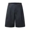 Pantalones Casuales de Pierna Recta de Doble Pinza de Corte Holgado Nanxia Estilo Verano Retro Versátil Marca de Moda Textura Pantalones Cropped