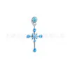 Pendientes de Aleación de Titanio F136 con Colgante de Cruz Flor de Hielo e Incrustaciones de Circonita, Joyería para Piercings Corporales de Titanio G23