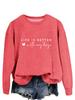 A vida é melhor com meus meninos Amazon blusa da moda eBay suéter de manga comprida suéter