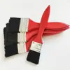 Pincel de Pintura Vermelho com Cabo de Madeira Espesso e Longo Pincel Plano para Pintura Escova para Limpeza e Remoção de Poeira Industrial Não Enrola