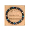 Pulseira de Pedra Natural 8mm Proteção Tripla Olho de Tigre Obsidiana Ímã Contas Unissex Estilo Quente de Venda Transfronteiriça