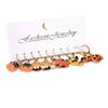 Set de Pendientes de Halloween con Goteo de Aceite de Venta Caliente Transfronterizo para Mujer, Set de Pendientes Personalizado Creativo de Fantasma Murciélago Diablo Calabaza