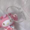 Pulsera Brazalete Lazo Antiguo Escarchado para Mujer Brazalete Abierto Ajustable Joyería Estilo Nicho Ins Combinable Pulsera Plateada