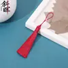 Borla de hilo de poliéster de 8 cm de grosor, colgante antiguo estilo chino, abanico redondo, marcapáginas Hanfu, nudo chino, hecho a mano