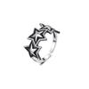 Anillo de perlas con gafas de amor de estrella de plumas estilo coreano, anillo retro desgastado de moda y personalidad, entrega de anillo de una pieza de celebridad de Internet