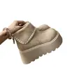 Botas Martin plataforma populares femininas, nova coleção de inverno 2026, versáteis, emagrecedoras e forradas com fleece, com solas grossas e design inspirado em Birkenstock, botas curtas