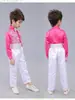 Roupas festivas de Ano Novo para crianças, meninos, florista, vestido de apresentador, vestido de coro, terno de manga longa com lantejoulas, roupas de performance